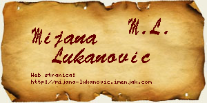 Mijana Lukanović vizit kartica